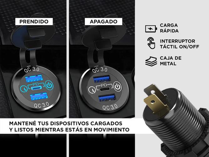 Cargador Usb Para Auto Celular Gadnic Triple Conector 30  - 2