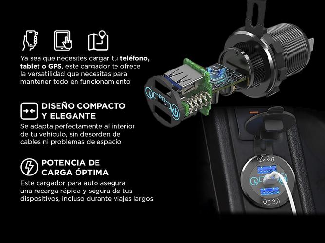 Cargador Usb Para Auto Celular Gadnic Triple Conector 30  - 3