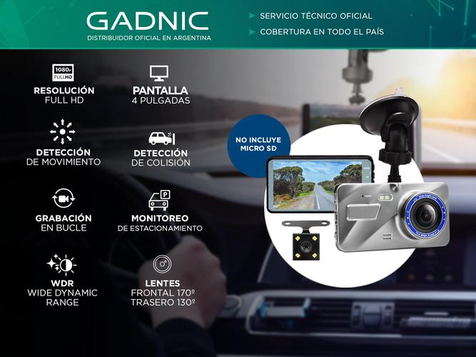 Camara Para Automóvil Gadnic DVR lente delantero y trasero 4K - 1