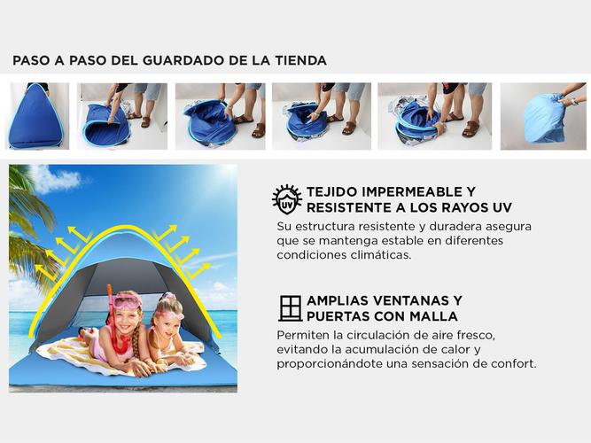 Tienda Para Playa Gadnic Lona con Carpa Impermeable - 3