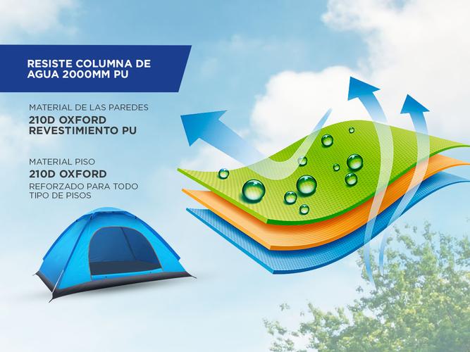 Carpa Gadnic 2 Personas Automática Impermeable con mosquitero  - 4