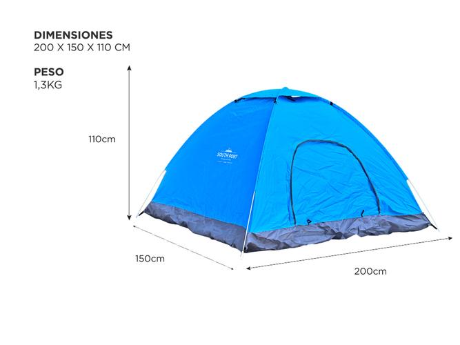 Carpa Gadnic 2 Personas Automática Impermeable con mosquitero  - 5