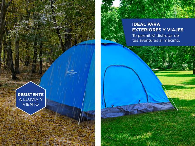 Carpa 4p 200*200*130cm + Colchon inflable 2032 2P + inflador - 3