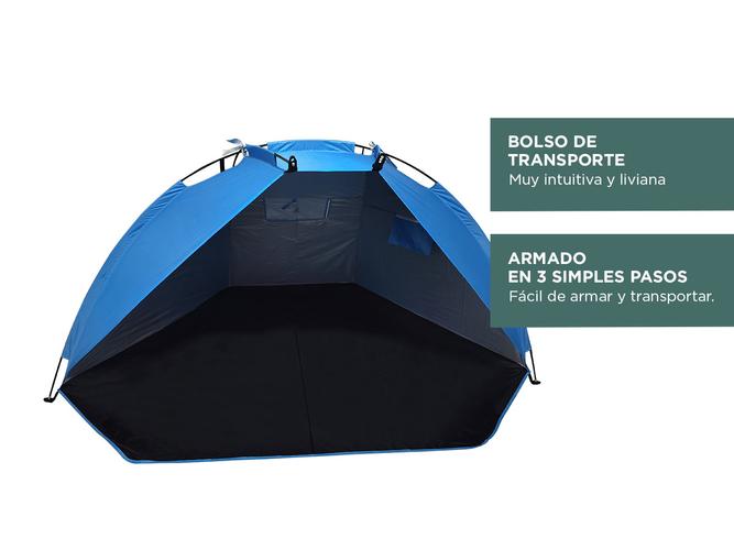 Carpa De Playa 2 Personas Gadnic Iglú Protección UV + Bolso y Estacas  - 3