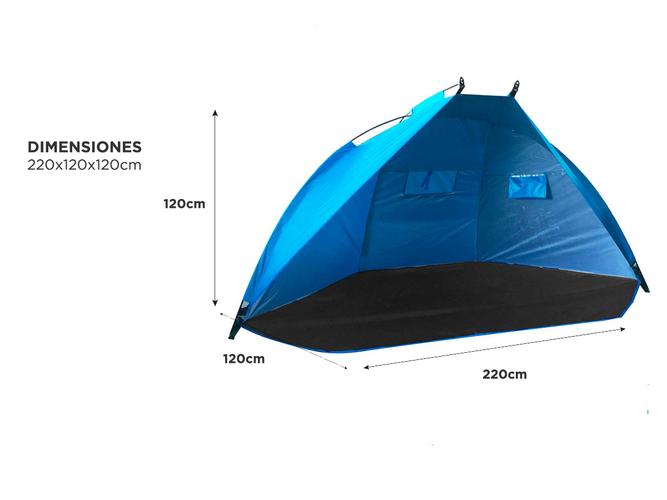 Carpa De Playa 2 Personas Gadnic Iglú Protección UV + Bolso y Estacas  - 5
