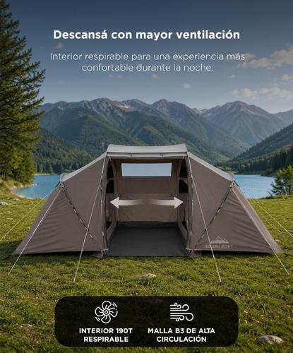 Carpa Para 4 Personas SouthPort By Gadnic Camping 2 Habitaciones Impermeable Familiar Protección UV - 3