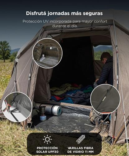 Carpa Para 4 Personas SouthPort By Gadnic Camping 2 Habitaciones Impermeable Familiar Protección UV - 4
