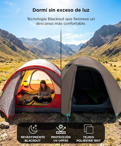 Carpa Camping 3 Personas SouthPort By Gadnic  Impermeable UPF50 Con Tecnología Blackout - 2