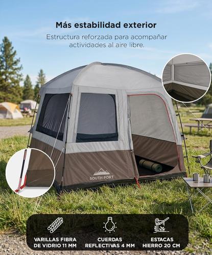 Carpa Refugio Camping South Port By Gadnic 6 Personas Impermeable Protección UV Cuerdas Reflectivas  - 3