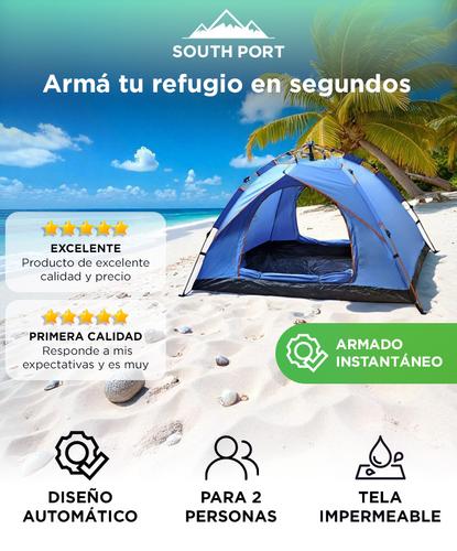 Carpa South Port Automática 2 Personas Para Camping  - 1