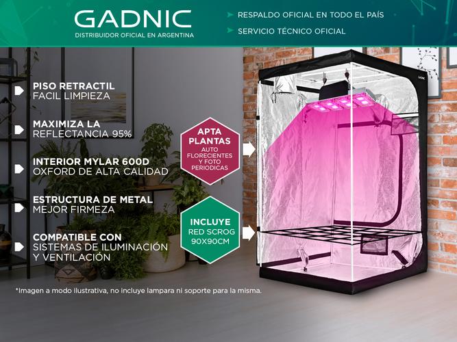 Carpa Cultivo Indoor Gadnic GROW1 120x120x200cm  red scrog 90x90cm - 1