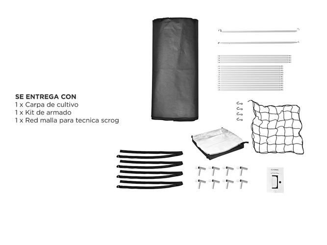 Carpa Cultivo Indoor Gadnic GROW1 120x120x200cm  red scrog 90x90cm - 6