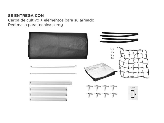 Carpa Cultivo Indoor Gadnic GROW2 80x80x160cm + red scrog 60x60cm - 6