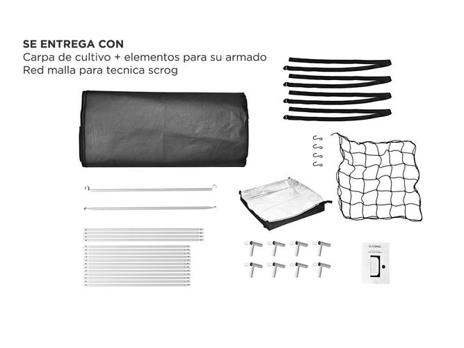 Carpa Cultivo Indoor Gadnic GROW4 60x60x120cm + red scrog 40x40cm - 6