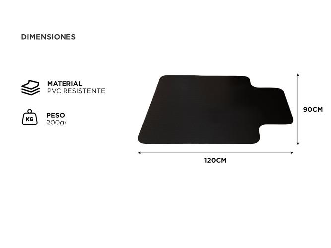 Alfombra Plástica Gadnic Protector Bajo Escritorio Plástico  - 3