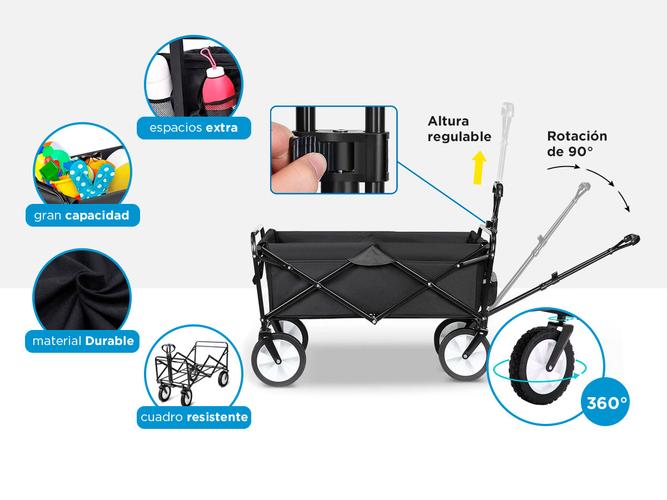 Carrito Plegable Multiuso Gadnic CTB7 Camping Playa - 3