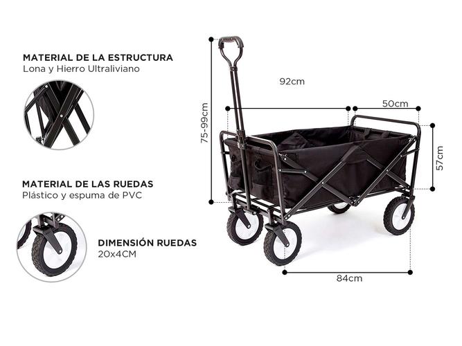Carrito Plegable Multiuso Gadnic CTB7 Camping Playa - 4