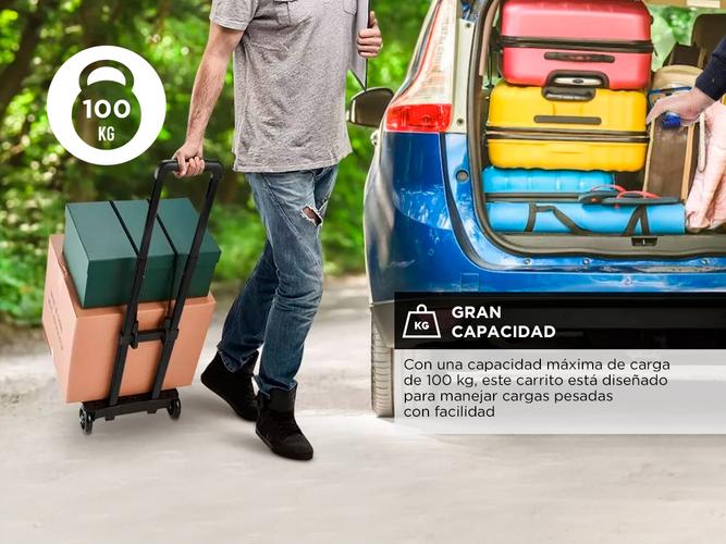  Carro Zorra Plegable Gadnic Con Extensible Capacidad 100 Kg Diablo De Carga - 3