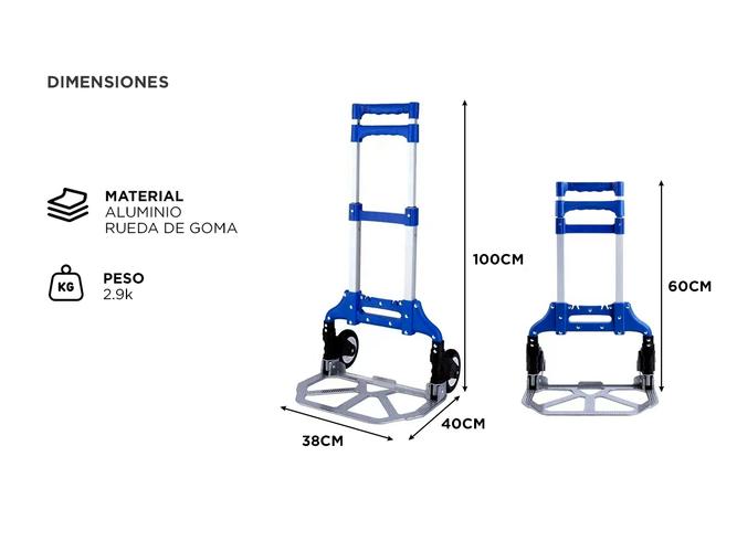 Carro Zorra Plegable Gadnic Hasta 70 Kg - 4