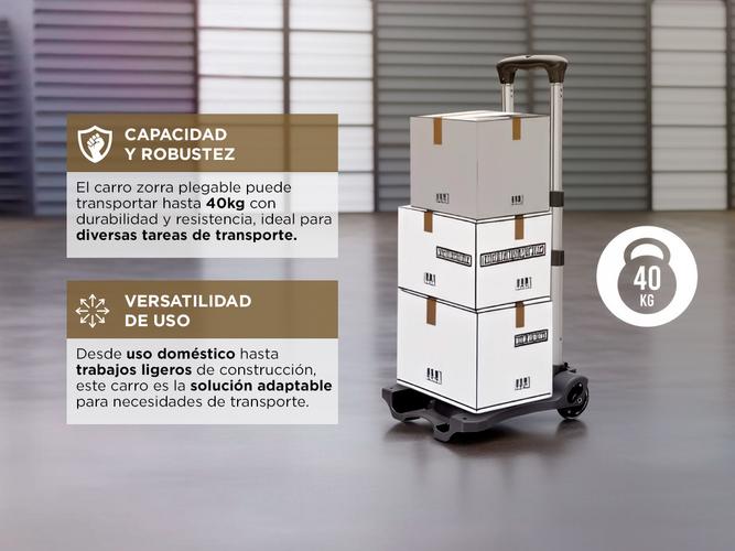Carro Zorra Plegable Hasta 40 Kg Reforzado Gadnic Cpk-40 - 3