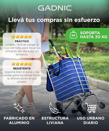 Carro de Compras Gadnic Supermercado Plegable Con Ruedas Reforzado - 1