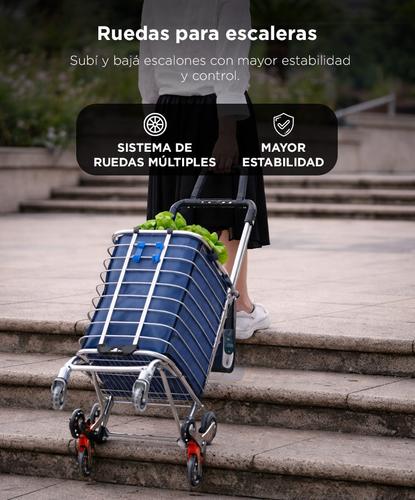 Carro de Compras Gadnic Supermercado Plegable Con Ruedas Reforzado - 2