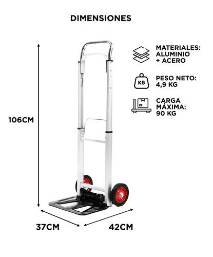 Zorra de Aluminio Bron By  Gadnic Plegable Capacidad Máxima 90 KG - 5