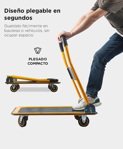Carro Plegable Con Plataforma Gadnic Acero Reforzado Ruedas Giratorias Carga Pesada  - 4