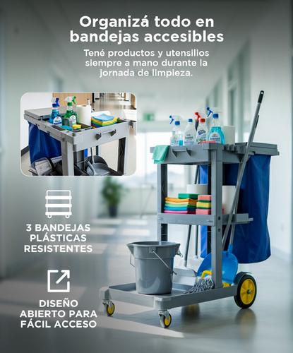 Carro de Limpieza Gadnic CAR1 Con Bolsa Multiservicio  - 4