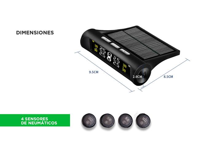 Monitor de presión de neumáticos Gadnic CS2 Carga de Energía Solar - 4