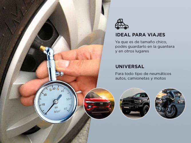 Medidor De Aire Gadnic Para Neumaticos Manometro 60psi  - 2