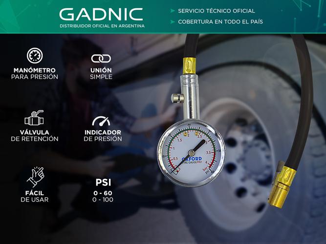 Manguera de Presión de Neumáticos Gadnic Con Indicador de Presión de Aire - 1