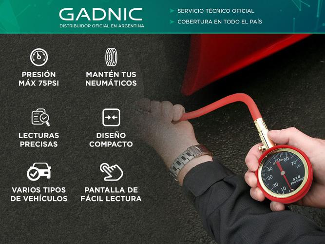 Manómetro de presión de neumáticos Gadnic 75 PSI - 1