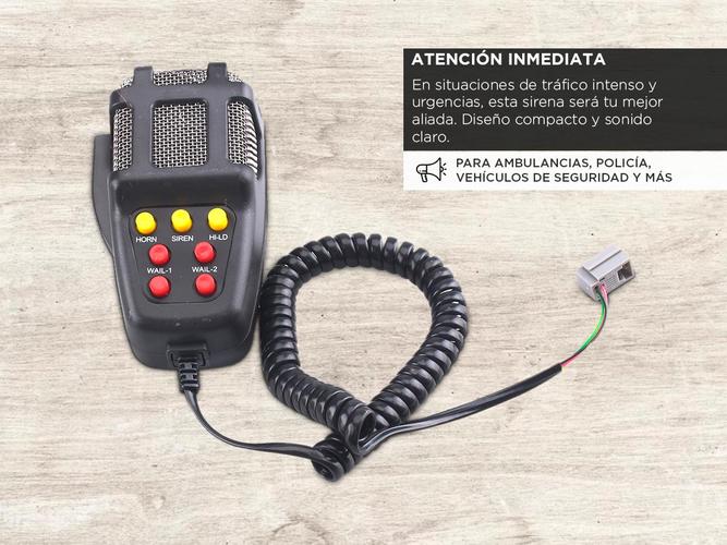 Sirena 100w 7 Sonidos Tono Alarma Moto Auto Policia Megafono - 3
