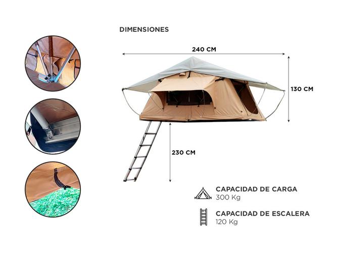 Carpa de Techo de Camioneta Gadnic Tent1 Para Camping - 4