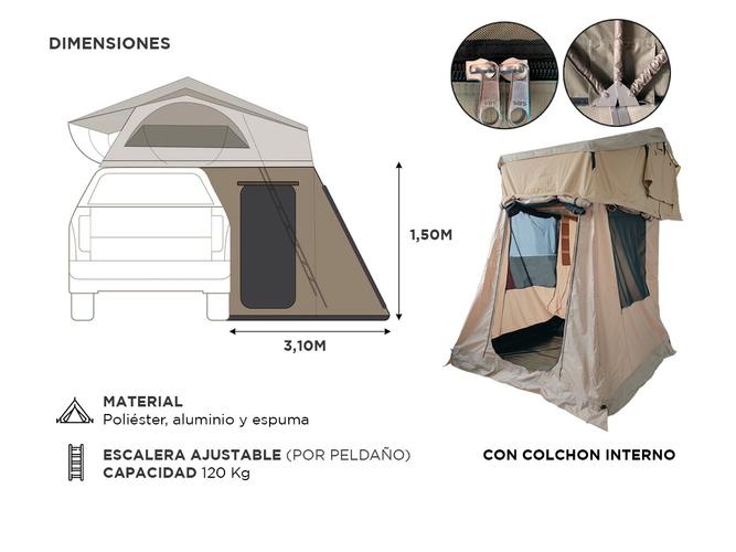 Carpa para Camioneta Gadnic Tent2 De Techo Campamento - 4