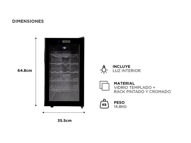 Cava De Vino Coolfroz WCTE0018 18 Botellas Termoelectrica Display Led - 4