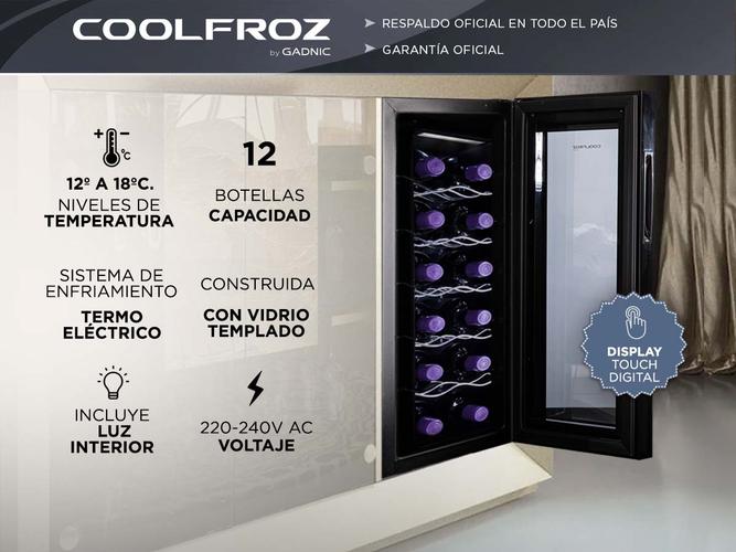 Cava De Vino Coolfroz WCTE00012 12 Botellas Termoelectrica Display Led - 1