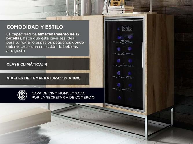 Cava De Vino Coolfroz WCTE00012 12 Botellas Termoelectrica Display Led - 2