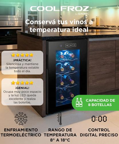 Cava De Vino Coolfroz WCTE0008 8 Botellas Termoelectrica Display Led - 1