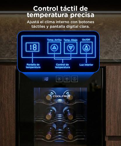 Cava De Vino Coolfroz WCTE0008 8 Botellas Termoelectrica Display Led - 2
