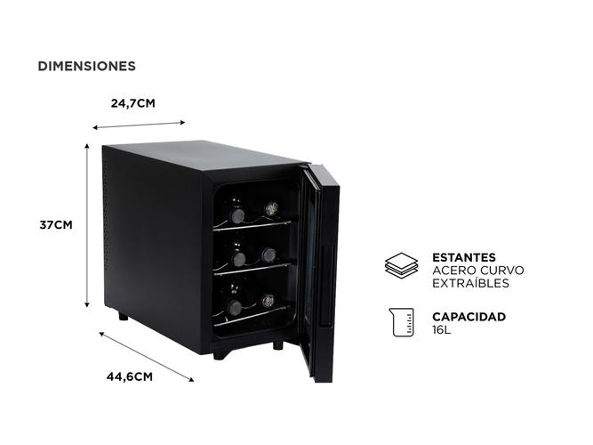 Cava De Vinos Ziyen Capacidad 6 Botellas Refrigeración Iluminación Interior LED  - 4