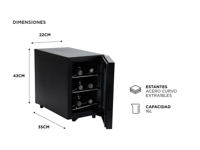 Cava De Vinos Ziyen Capacidad 6 Botellas Refrigeración Iluminación Interior LED  - 4