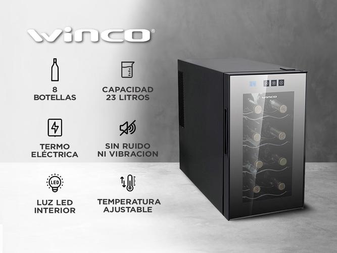 Cava Electrica Winco 23L 8 Botellas Led Temp Ajustable - 1