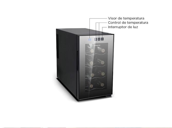 Cava Electrica Winco 23L 8 Botellas Led Temp Ajustable - 4