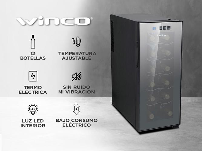 Cava Electrica Winco 33L 12 Botellas Led Temp Ajustable - 1