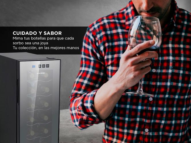 Cava Electrica Winco 33L 12 Botellas Led Temp Ajustable - 2
