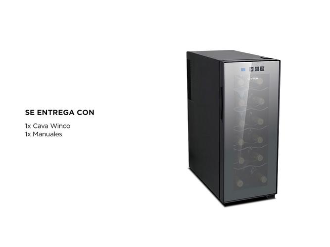 Cava Electrica Winco 33L 12 Botellas Led Temp Ajustable - 5