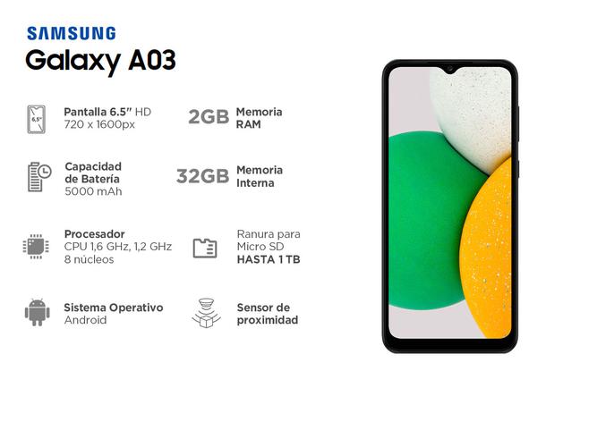 Celular Samsung Galaxy A03 32GB 2GB RAM - 1