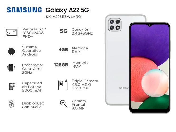 Celular Samsung Galaxy A22 5G 128 GB 4 GB RAM - 1